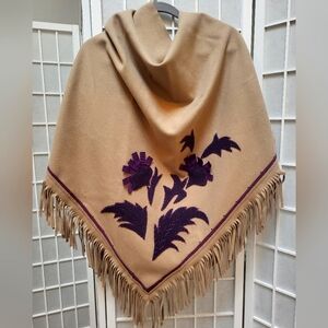 Unique Women's Wrap, Camel and Purple